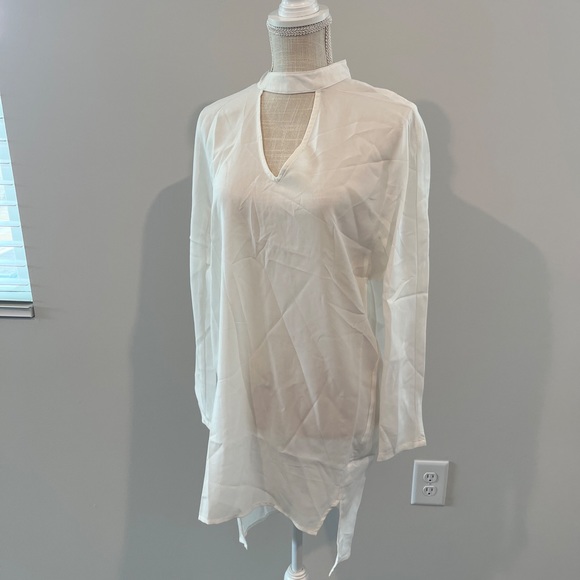 COPY - Sheer ivory high low tunic - Picture 3 of 6
